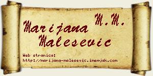 Marijana Malešević vizit kartica
